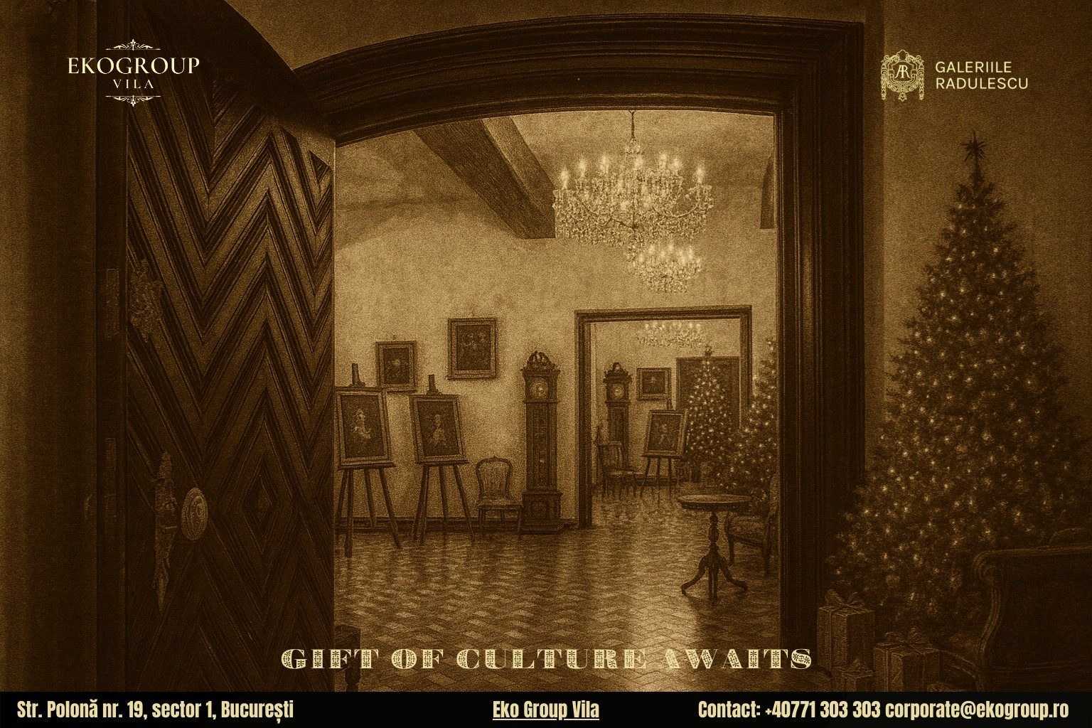 Un cadou de Crăciun inspirat: o incursiune culturală în farmecul Crăciunului anilor ’30 la Eko Group Vila